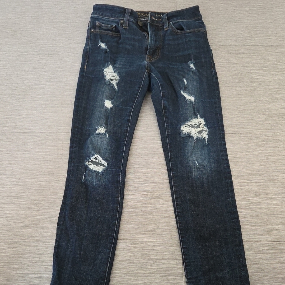 Distressed Blue Jeans